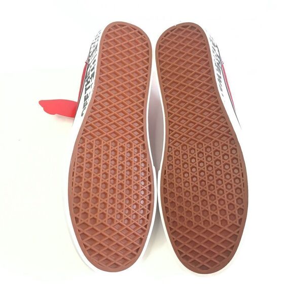 New! Vans Ward Off The Wall Sidewalk Red Lace Up Skater Shoes - Picture 7 of 10